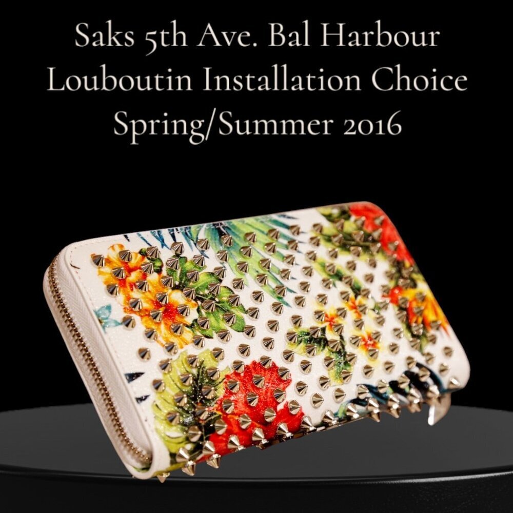Christian Louboutin Panettone Studded Flower Long Zippy Wallet